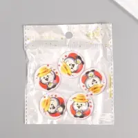 Кабошон стекло для творчества "Круг. Совушка в шляпке" 3х3 см