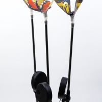 Штекер с подсветкой "Бабочка Адриа" желтая, 12х70см Штекер с подсветкой "Бабочка Адриа" желтая, 12х70см