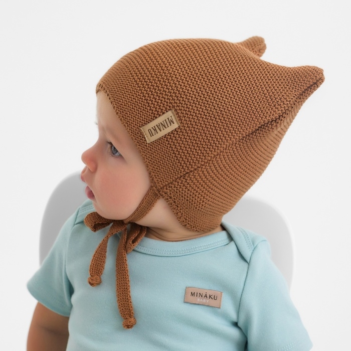 Шапка детская MINAKU  р-р 44-46, цвет коричневый
