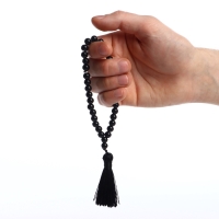 Чётки мусульманские шар №8 &laquo;Агат чёрный&raquo;, 35 бусин через перемычку