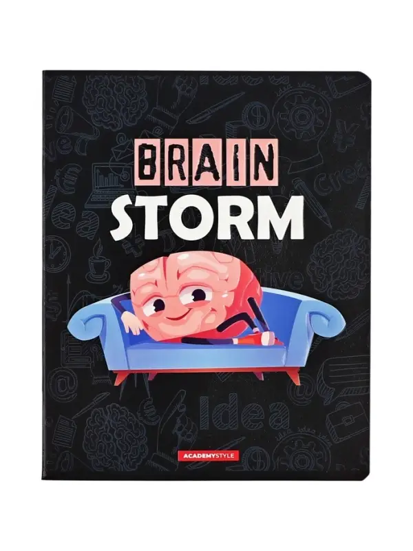 Тетрадь 48 листов, в клетку &laquo;Мозговой штурм&raquo;, мелованный картон, МИКС