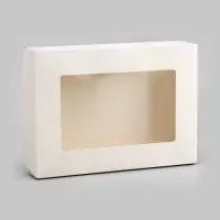 Коробка складная, с окном, белая, 28 х 20 х 5 см