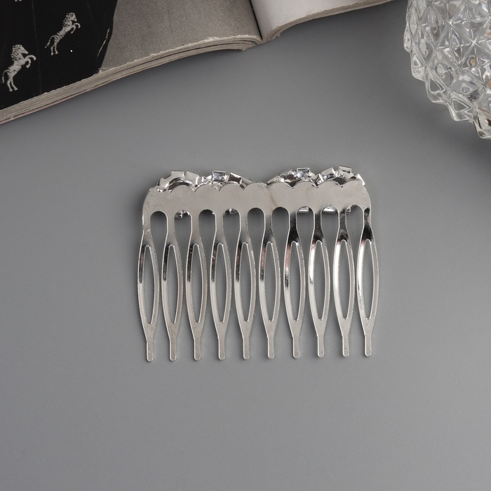 Гребень для волос "Медея" (набор 2 шт) бант, 5х4 см, серебро