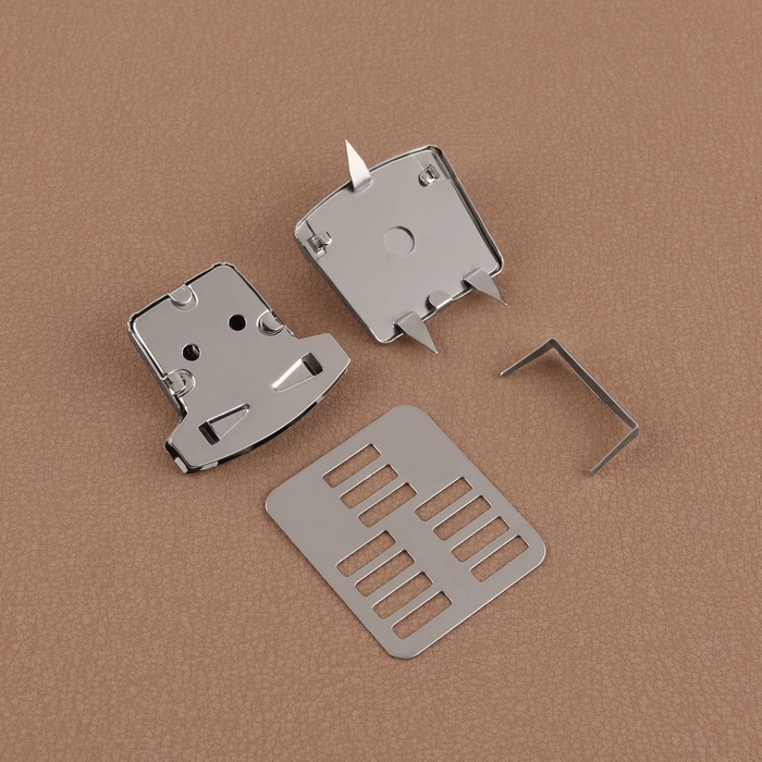 Застёжка для сумки, 3,5 &times; 3,8 см, цвет серебряный