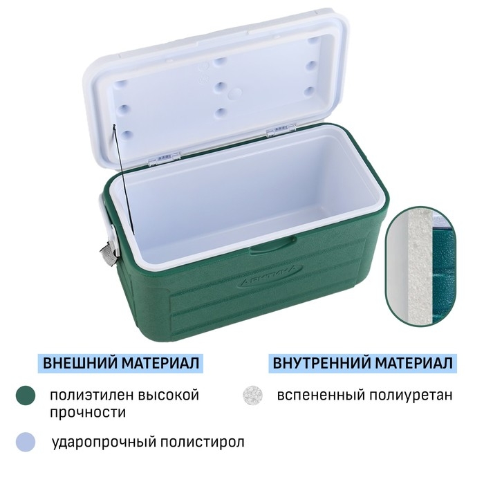 Термоконтейнер Термоконтейнер "Арктика" 20 л, 52 х 27.5 х 28.5 см, зелёный