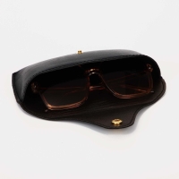 Футляр для очков на кнопке, длина 17.8 см, цвет чёрный