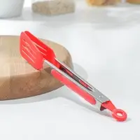 Щипцы кулинарные Доляна &laquo;Лопатка&raquo;, 25&times;5 см, цвет красный