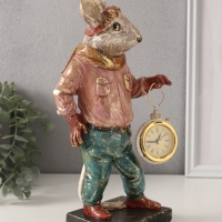 Сувенир полистоун с часами "Мышонок-пилот" 10,5х12,5х27,5 см Сувенир полистоун с часами "Мышонок-пилот" 10,5х12,5х27,5 см