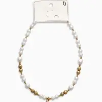 Кулон на жемчужных бусах "Морская звезда", цвет белый в золоте