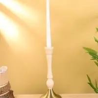 Подсвечник на 1 свечу "Бежевый" 10,5х10,5х25 см