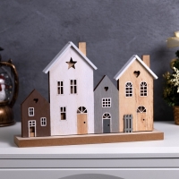 Подвеска световая "Городок", 30х6х21 см, 12 LED, CR2032x1 (в компл.), свечение тёплое белое Подвеска световая "Городок", 30х6х21 см, 12 LED, CR2032x1 (в компл.), свечение тёплое белое