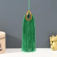 Подвеска текстиль, пластик "Кулон Восток" зелёная 1х4х15 см