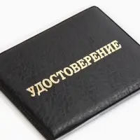 Обложка Удостоверение 11*0,3*8 см, Иск кожа, тисн. золото, черный