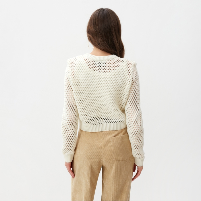 Джемпер женский MIST "Cетка", р. S, молочный