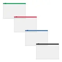 Папка-конверт на ZIP-молнии С6 ( 175 x 117 мм), 120 мкм, ErichKrause Fizzy Clear, c цветной молнией, тиснение, до 100 листов, микс