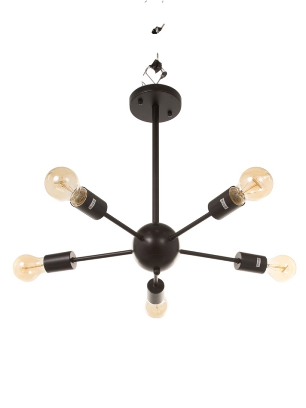 Люстра "Кон" 5х40Вт Е27 черный 50х50х43см