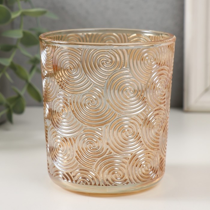 Банка для свечей стекло Банка для свечей стекло "Вихрь" прозрачный оранжевый 350 мл 8,5х8,5х10 см