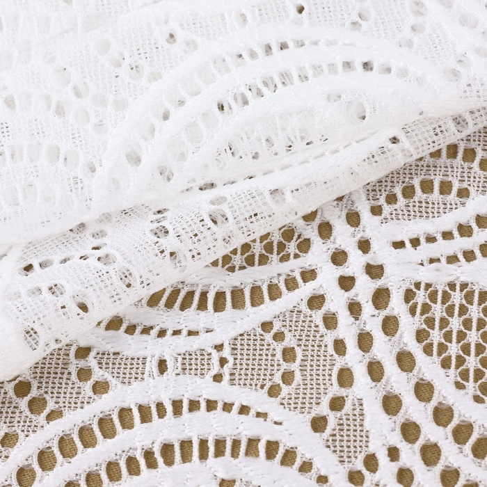 Кружевная эластичная ткань, 180 мм &times; 2,7 &plusmn; 0,5 м, цвет белый