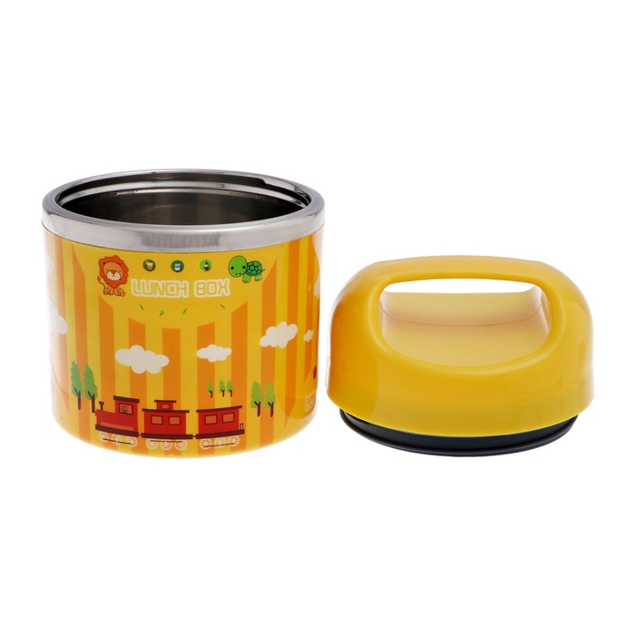 Ланч-бокс Ланч-бокс "В мире зверей", 630 мл, сохраняет тепло 3 ч, 11 х 15 см, желтый