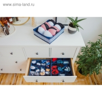 Органайзер для хранения белья Доляна &laquo;Волна&raquo;, 7 отделений, 34&times;30&times;8 см, цвет синий