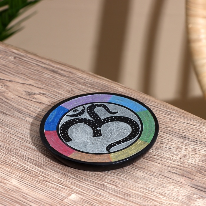 Подставка под благовония Подставка под благовония "Ом" камень 10 см