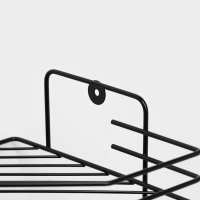 Полка угловая для ванной, настенная, 1 ярус, с мыльницей, 27,5&times;20&times;15,5 см, цвет чёрный