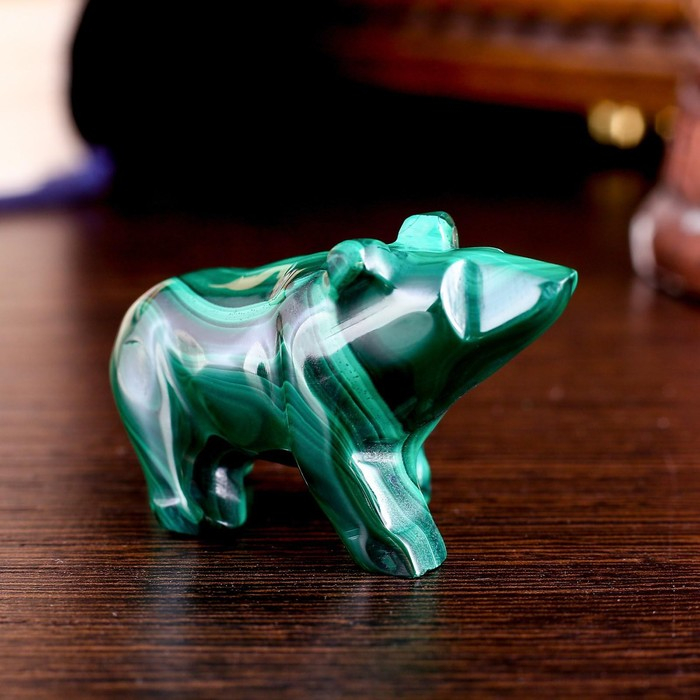 Сувенир Сувенир "Медведь", натуральный малахит