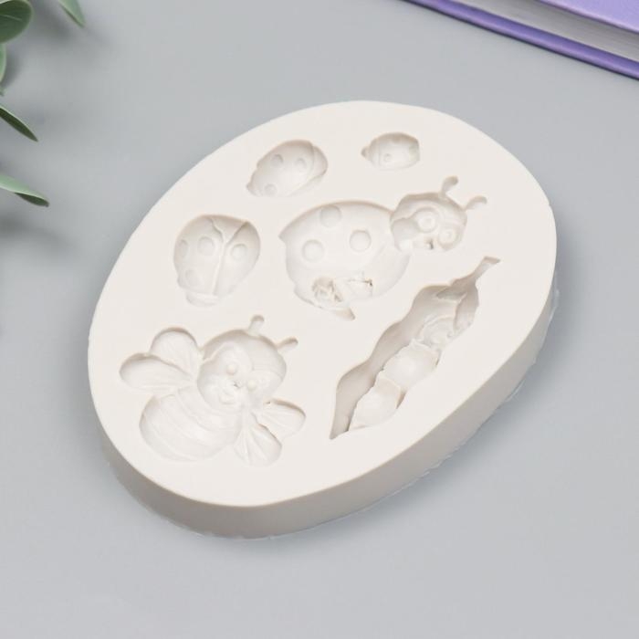 Молд силикон Молд силикон "Букашки" 6 предметов 10х7,5х1,5 см