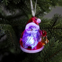 Ёлочная игрушка &laquo;Дед Мороз&raquo;, 8 см, от батареек, свечение мульти (RGB)