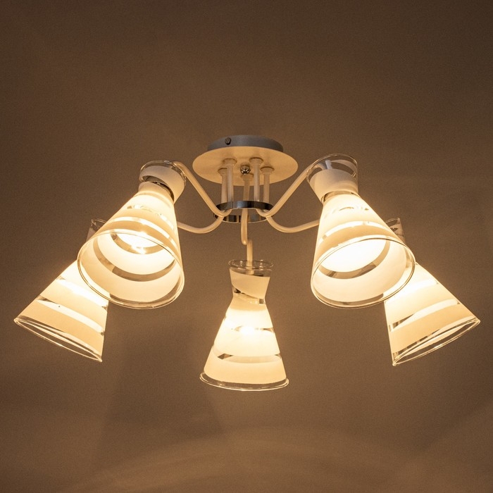 Люстра Люстра "Будущее" 5х60Вт Е27 Белый, хром 67х67х27,5