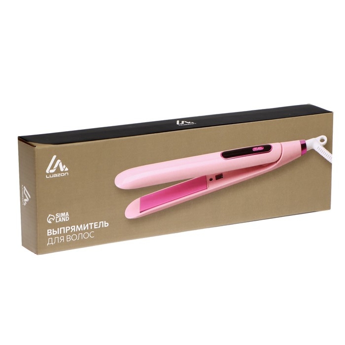 Выпрямитель для волос Luazon LW-37, 45 Вт, керамическое покрытие, до 230&deg;C, розовый