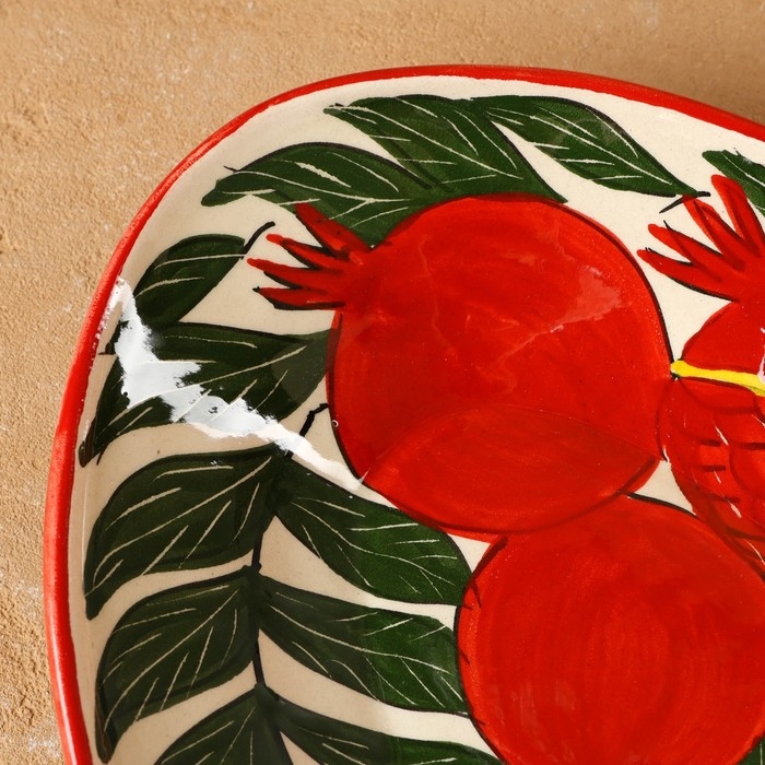 Селедочница Риштанская Керамика Селедочница Риштанская Керамика "Гранаты", 34 см