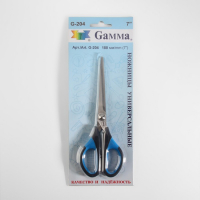 Ножницы универсальные, скошенное лезвие, термостойкие ручки, 7", 18 см, цвет чёрный/голубой Ножницы универсальные, скошенное лезвие, термостойкие ручки, 7", 18 см, цвет чёрный/голубой