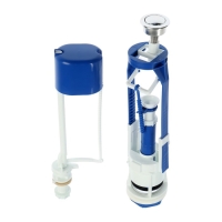 Арматура для смывных бачков "РБМ" АС-17.2М, с нижним плоским донным клапаном, кнопка хром