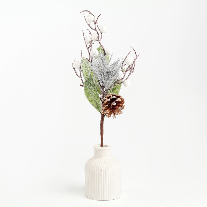 Новогодний декор &laquo;Золотая веточка&raquo;, с шариком, 32 &times; 13 &times; 8 см