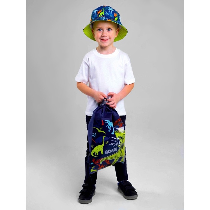 Детский набор "Динозавр" (панама+ мешок для обуви), р-р. 52-54 см