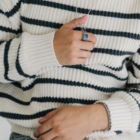 Кольцо мужское &laquo;Перстень&raquo; линии, цвет чёрный в серебре, 23 размер