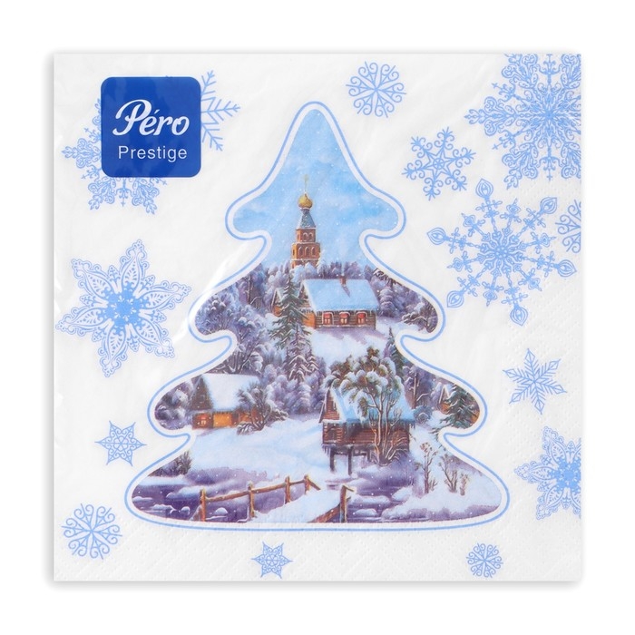 Новогодние салфетки бумажные Pero Prestige «Ночь перед рождеством», 3 слоя, 33х33 см, 20 шт Новогодние салфетки бумажные Pero Prestige «Ночь перед рождеством», 3 слоя, 33х33 см, 20 шт