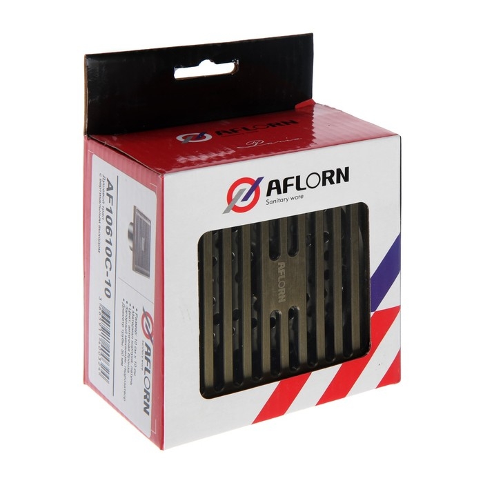 Трап AFLORN AF10610C-10, d=50 мм, вертикальный, 100х100 мм, латунь, античная бронза Трап AFLORN AF10610C-10, d=50 мм, вертикальный, 100х100 мм, латунь, античная бронза