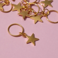 Пирсинг для волос &laquo;Звезда&raquo;, 2,8 &times; 1,3 см, 10 шт, цвет золотистый
