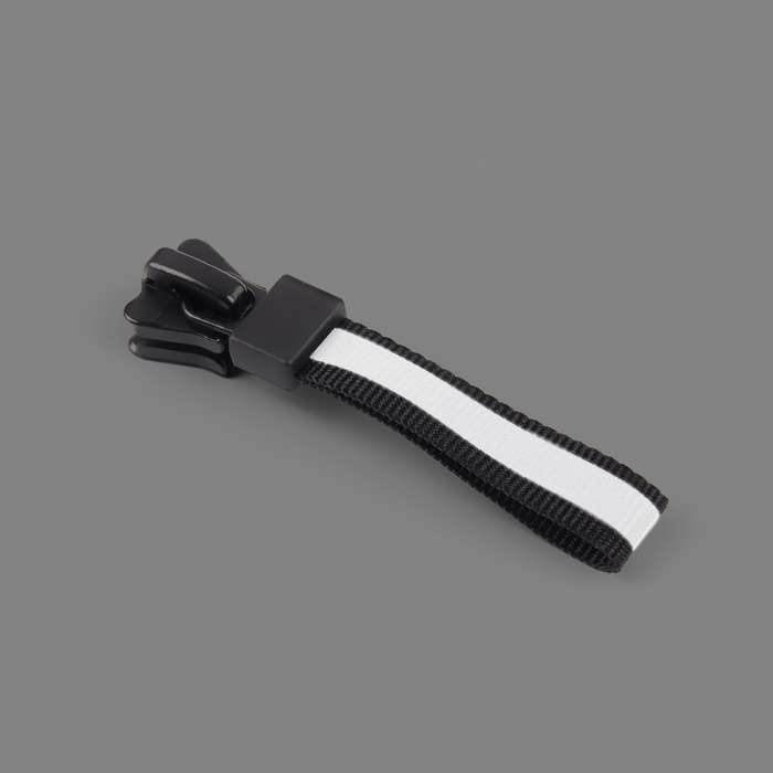 Бегунок автоматический светоотражающий для молнии &laquo;Трактор&raquo;, №8, 10 шт, цвет чёрный