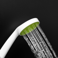 Душевая лейка ZEIN Z0207, 1 режим, пластик, цвет белый с зеленой вставкой