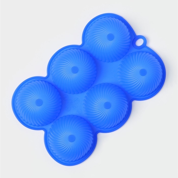 Форма для выпечки &laquo;Купол&raquo;, 25&times;16&times;3,5 см, 6 ячеек (d=7 см), цвет МИКС