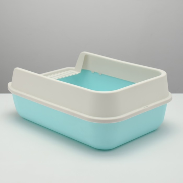 Туалет с высоким бортом с совком и фильтром, 50 х 36 х 21 см, голубой Туалет с высоким бортом с совком и фильтром, 50 х 36 х 21 см, голубой