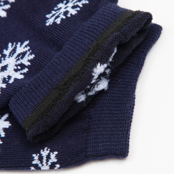 Носки женские &laquo;Мишка и снежинки&raquo; цвет синий, размер 23-25