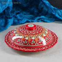 Блинница Риштанская Керамика "Цветы", 24 см, красный Блинница Риштанская Керамика "Цветы", 24 см, красный