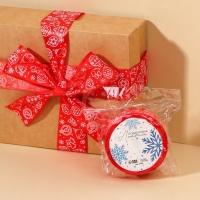 Лента атласная &laquo;Ёлочные украшения&raquo;, красная , 4 см &times; 5 м