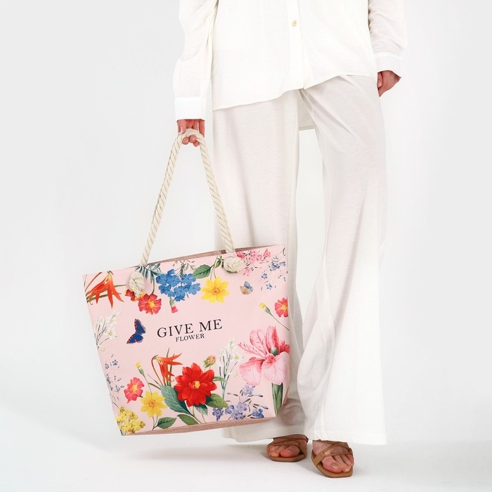 Сумка женская пляжная Nazamok Сумка женская пляжная Nazamok "Give me flower", 47*37*13,5 см