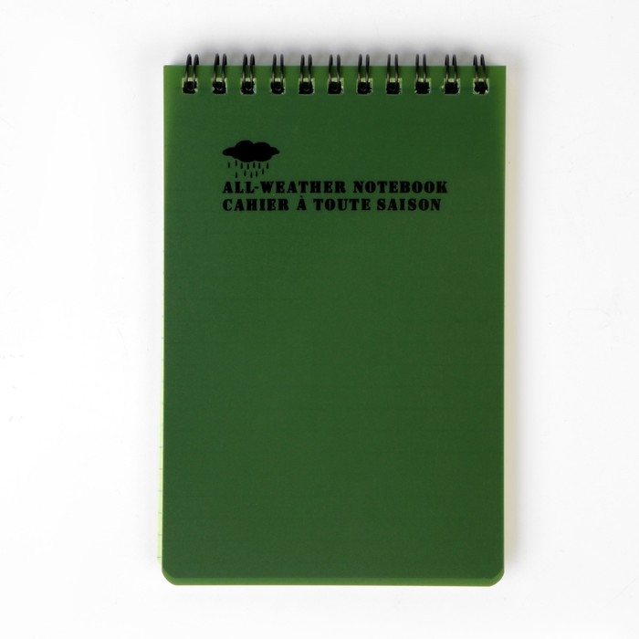 Блокнот влагостойкий 15 х 10 см, зелёный