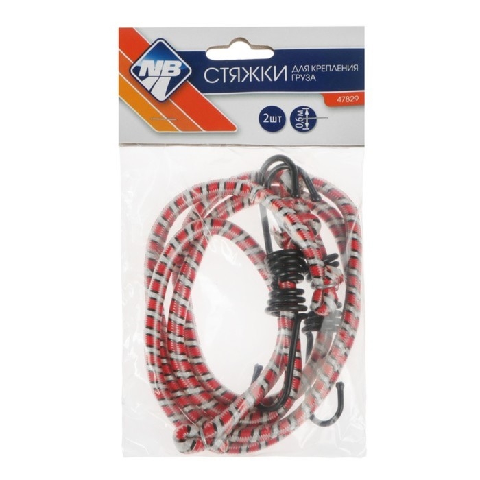 Резинка для крепления багажа Nova Bright, 60 см, металлические крючки, набор 2 шт
